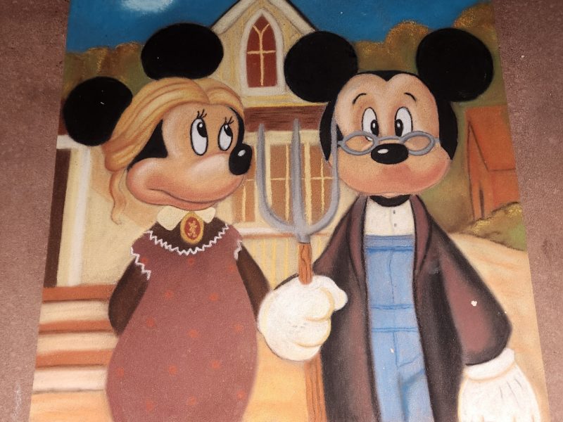 Mickey and Minnie Chalk Art